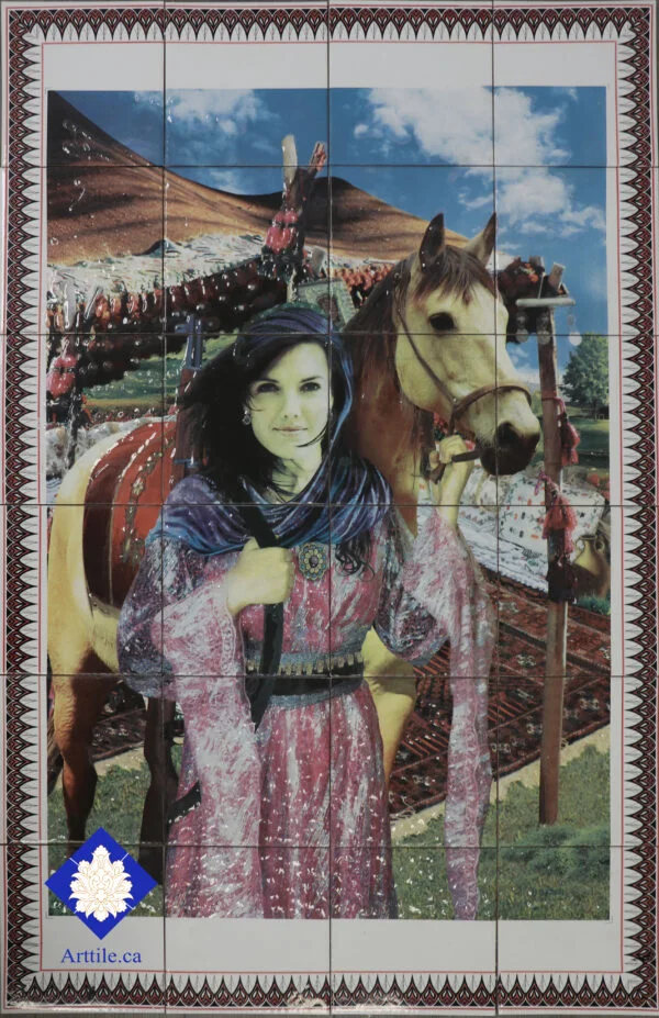 Nomad girl landscape M327 Art Tile