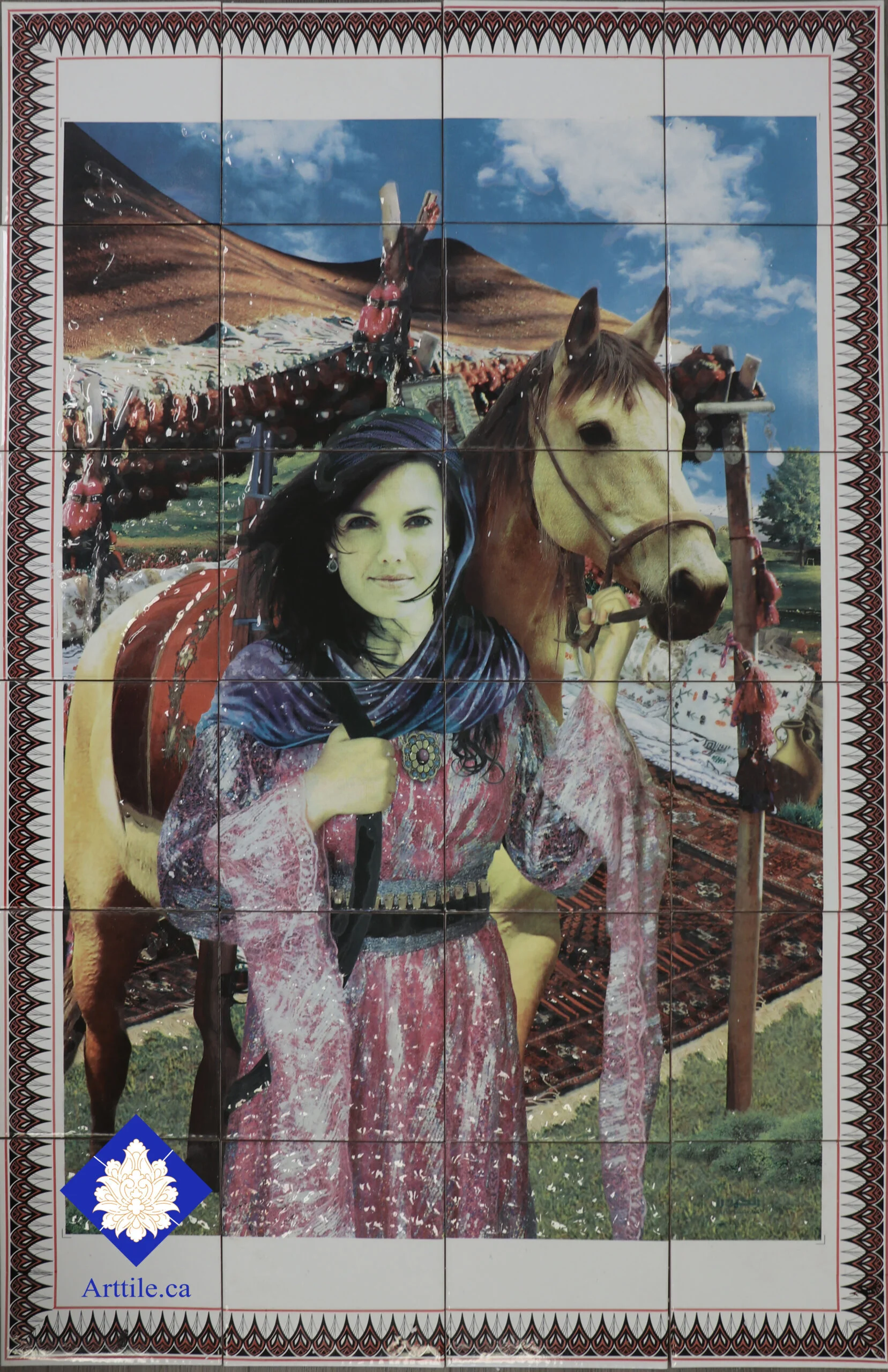 Nomad girl landscape M327 Art Tile