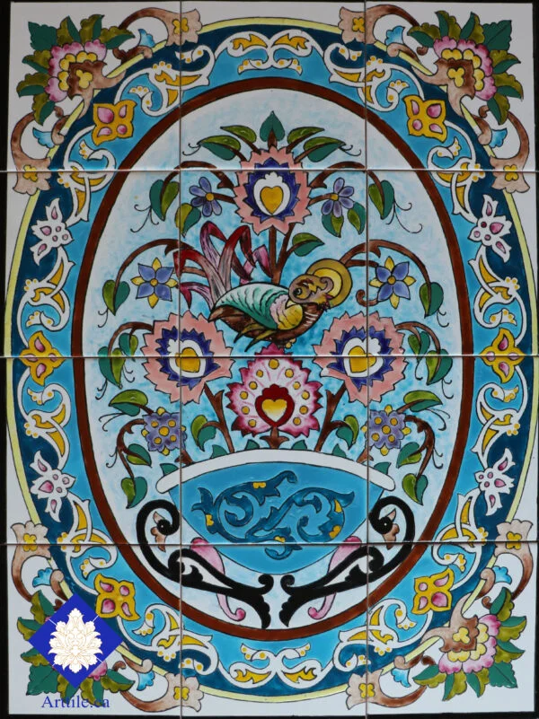 Bird and flower   D281 Art Tile
