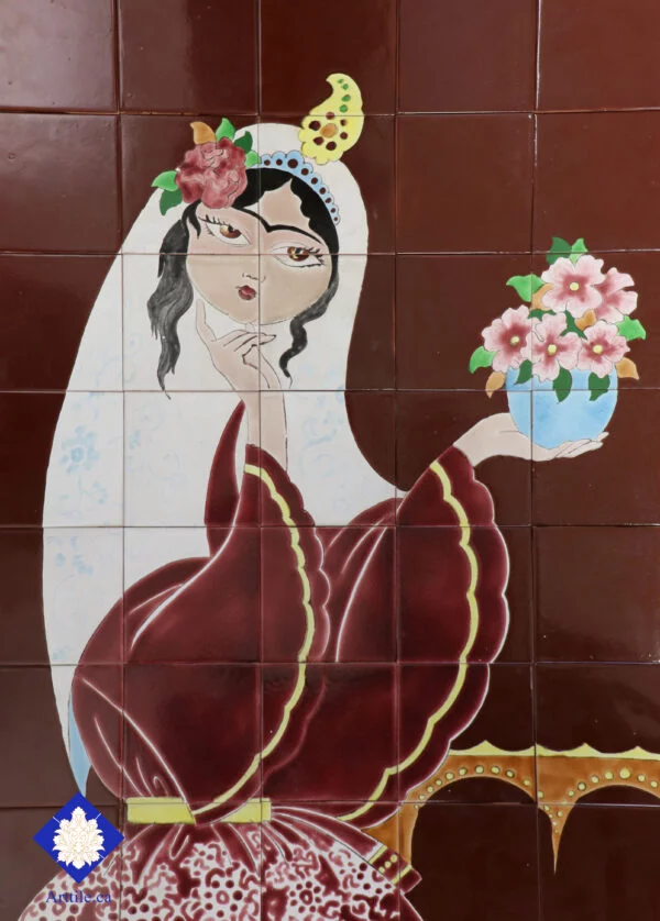 Girl with a vase - M320-Art Tile